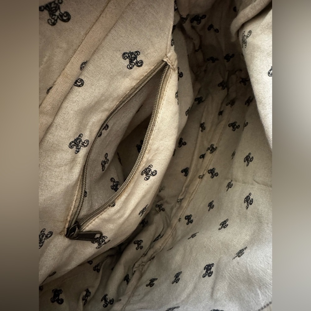 Vintage Brown Canvas Satchel with Artistic Design - Picture 4 of 12